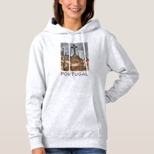 Graveyard cross close-up, Portugal Hoodie