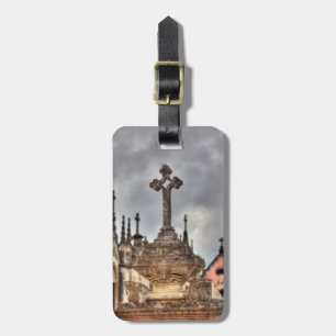 Graveyard cross close-up, Portugal Luggage Tag