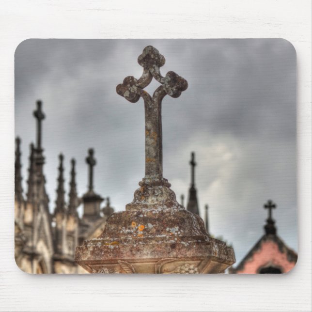 Graveyard cross close-up, Portugal Mouse Pad (Front)