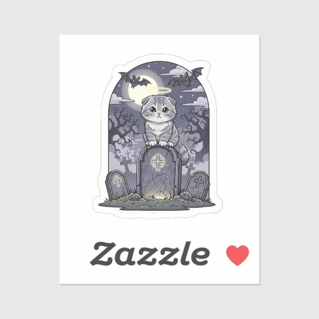 Graveyard Fold – Cute Scottish Fold Cat Halloween (Sheet)