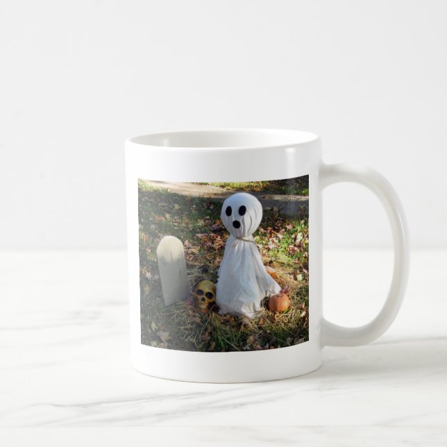 Graveyard, Ghost & Pumpkin Coffee Mug (Right)