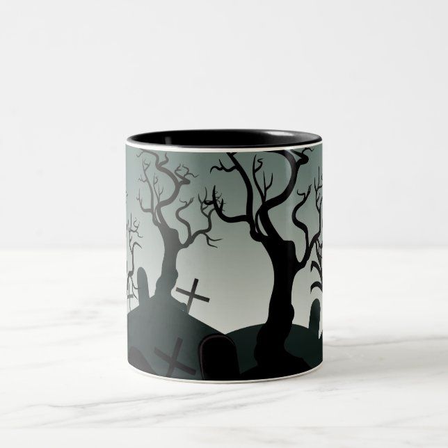 Graveyard Halloween custom mug (Center)