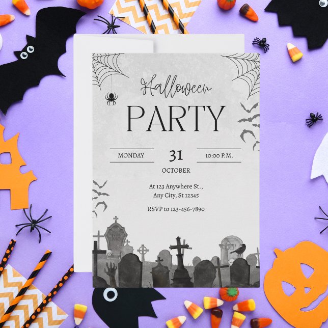 Graveyard Halloween Party Invitation (Creator Uploaded)