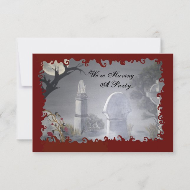 Graveyard Halloween Party Invitations (Front)