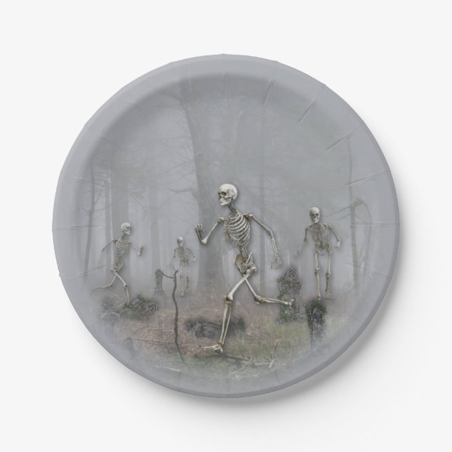 Graveyard Haunting Round Paper Plate (Front)