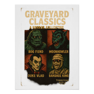 Graveyard Horror Legends Art Collection Poster