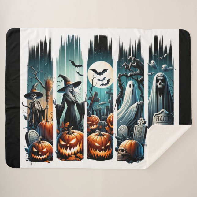 Graveyard Parade – A Night of Shadows Sherpa Blanket (Front (Horizontal))