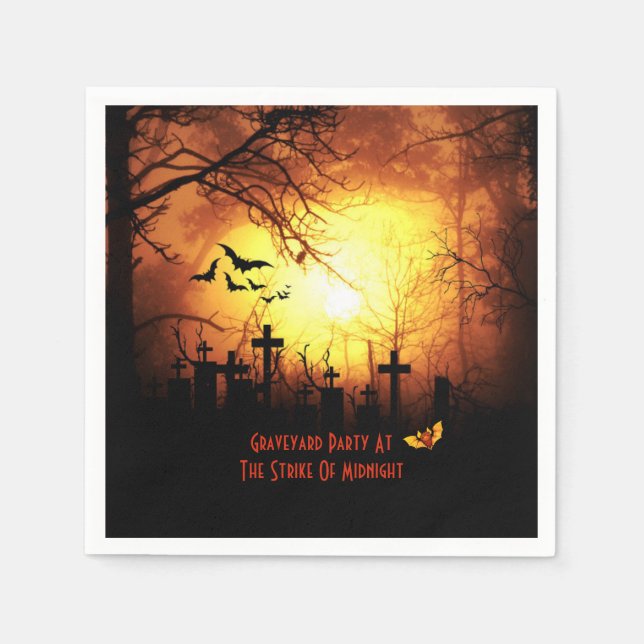 Graveyard Party Halloween Napkin (Front)