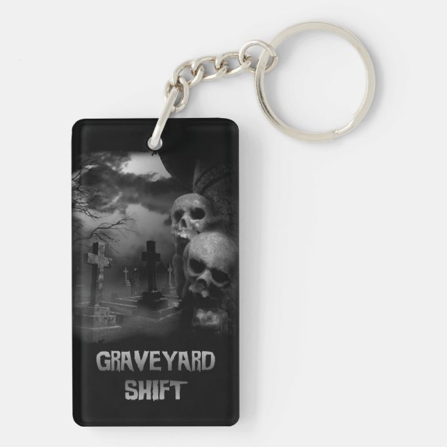 Graveyard Shift - Gothic Graveyard Keychain (Back)