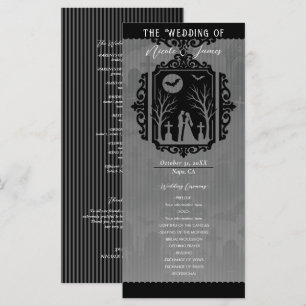 Graveyard Vows Black & Gray Gothic Wedding Program