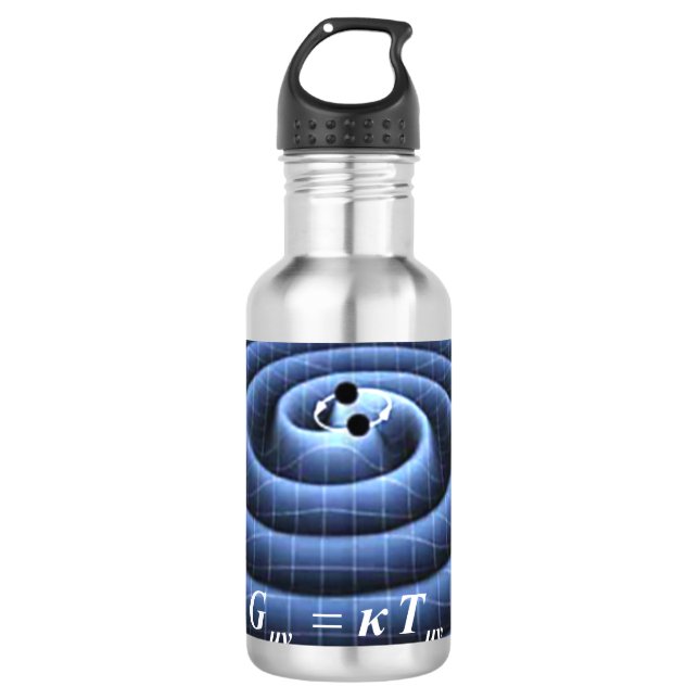 Gravitational waves physics water bottle (Front)