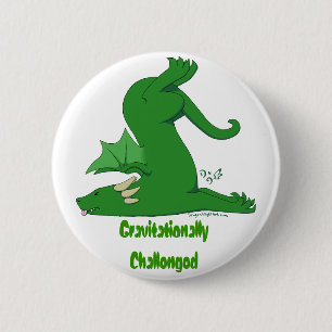 Gravitationally Challenged Dragon 2 Inch Round Button
