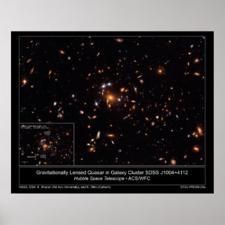 GravitationallyLensedQuasarInGalax Poster