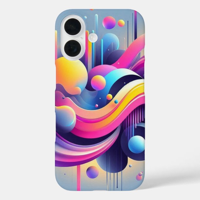 Gravity Flow: Neon Abstract Art Phone Case (Back)