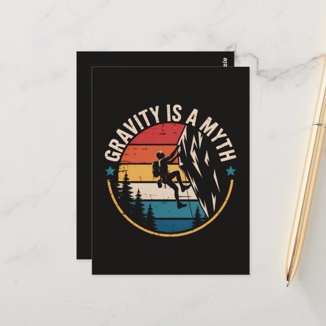 Gravity Is A MYTH Postcard (Front/Back In Situ)