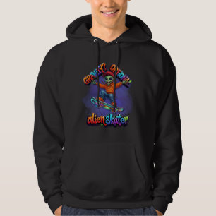 Gravity Optional Alien Skater Hoverboard Space Art Hoodie