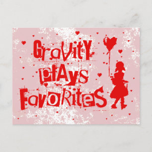 gravity plays favourites postcard