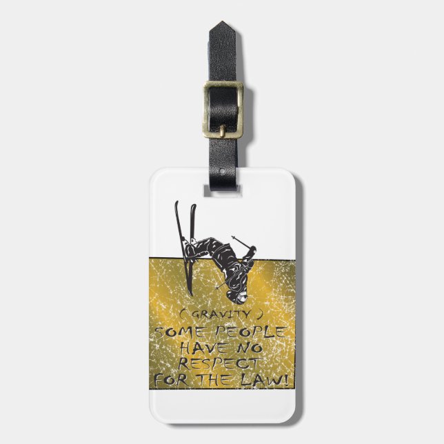Gravity Skier Luggage Tag (Front Vertical)