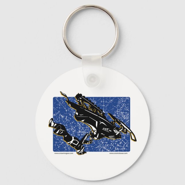GRAVITY-SLED-in Blue Keychain (Front)