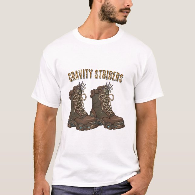Gravity Striders hiking boots design T-Shirt | out (Devant)