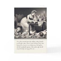 Gravure Amusante de Jane Austen sur Carte