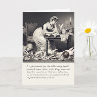 Gravure Amusante de Jane Austen sur Carte