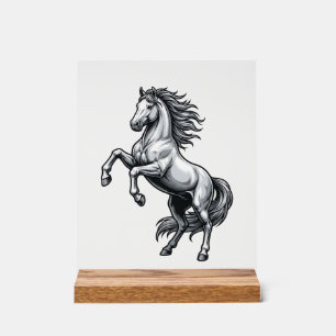 Gravure Vintage Cheval Cabré Design Vectoriel_1