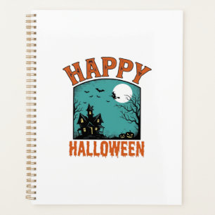 Gravure Vintage Joyeux Halloween Maison Hantée De
