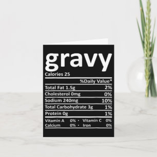 Gravy Nutrition Facts Fun Thanksgiving Christmas F Card