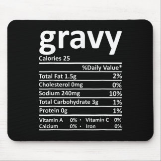 Gravy Nutrition Facts Fun Thanksgiving Christmas F Mouse Pad