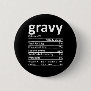 Gravy Nutrition Facts Funny Thanksgiving Christmas 2 Inch Round Button