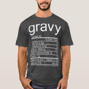 Gravy Nutrition Facts Funny Thanksgiving T-Shirt