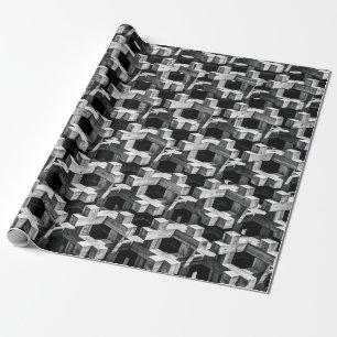 Gray and black cross wrapping paper