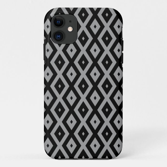 Gray and black diamond pattern Case-Mate iPhone case (Back)