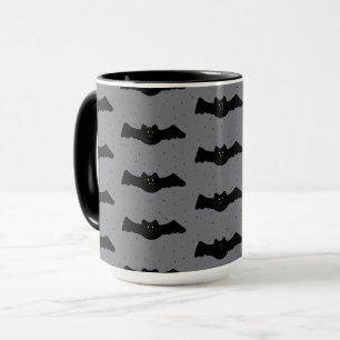Gray and Black Halloween Bats Mug