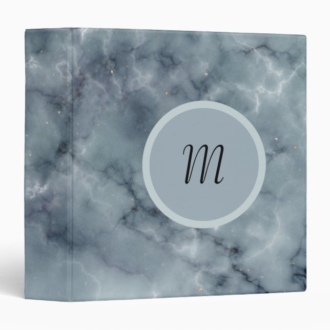 Gray and Black Marble Pattern Binder (Front/Spine)