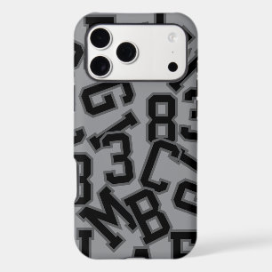Gray and Black Multi-Letters Numbers