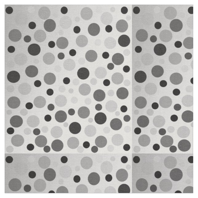 Gray And Black Polka Dots, Fabric (Close Up)