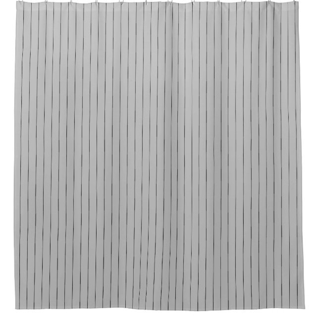 Gray and Black stripe Shower Curtain (Front)