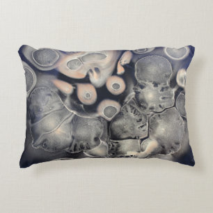 Gray and pink abstract artwork accent pillow