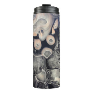 Gray and pink abstract artwork thermal tumbler