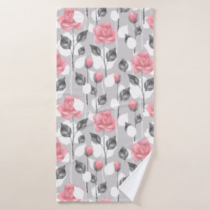 Gray and pink. Floral