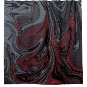 Gray and red abstract painting