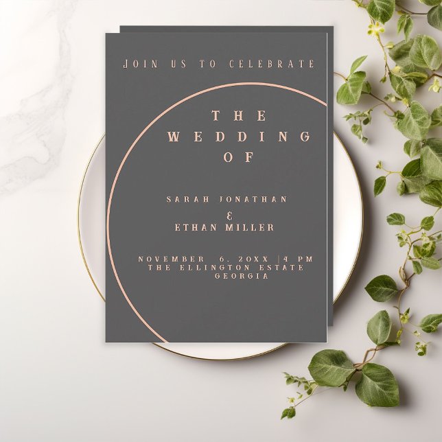 Gray and rose gold  invitation (Creator Uploaded)