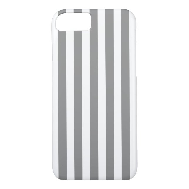 Gray and white candy stripes Case-Mate iPhone case (Back)