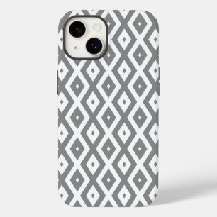 Gray and white diamond pattern Case-Mate iPhone 14 case