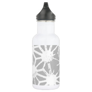 Gray and white geometric pattern 532 ml water bottle