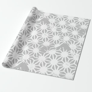 Gray and white geometric pattern wrapping paper