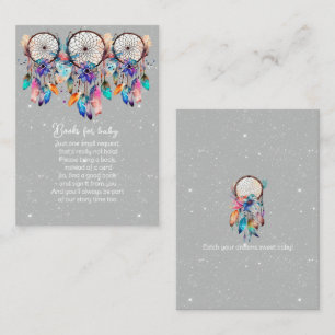 Gray and White Shower Books for Baby  Enclosure Card