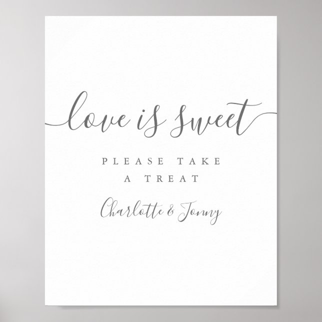 Gray And White Signature Script Love Is Sweet Sign (Front)